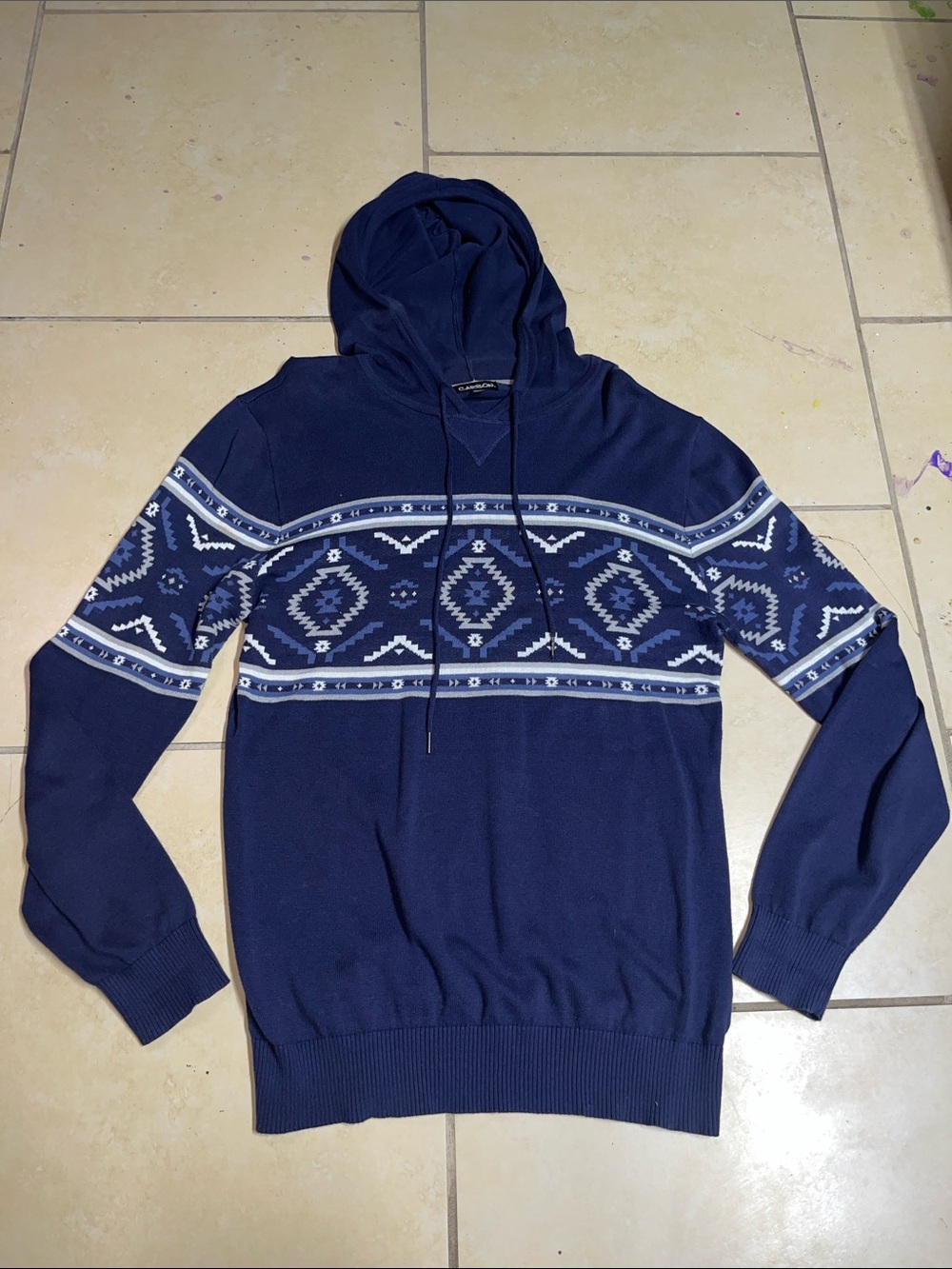 Carbon Navy Pullover Hoodie with Subtle Yellow Trim
